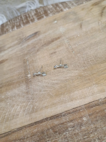 The Tiny Arrowhead Stud Silver Earrings