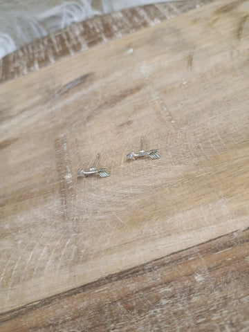 The Tiny Arrowhead Stud Silver Earrings