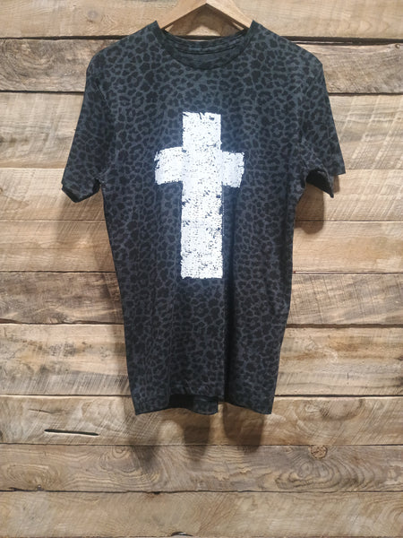 The Cross Leopard Black Tee