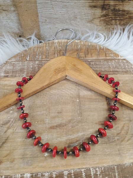 The Circle This Way Red Necklace