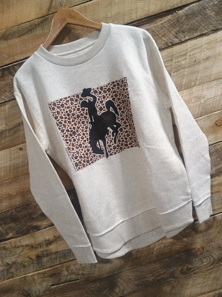 The Leopard Bronc Sweatshirt Perfect Cut Oatmeal Sweatshirt