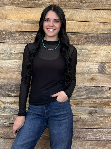 The Black Mesh Top