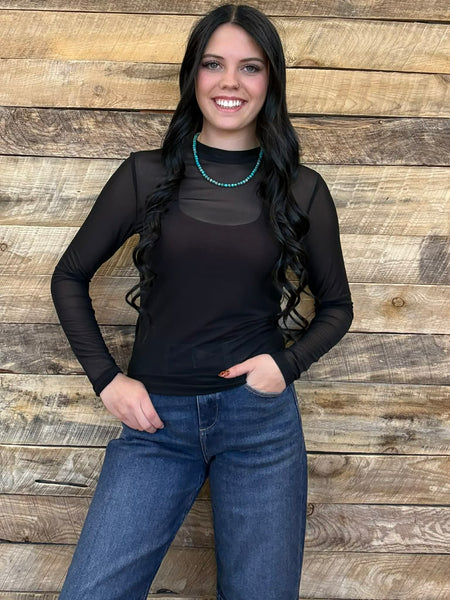 The Black Mesh Top