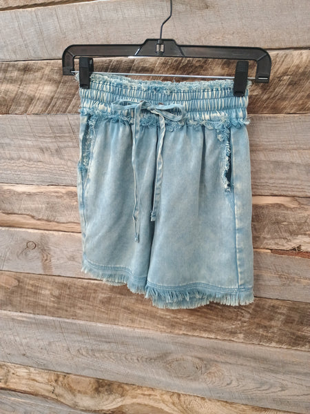 The Follow It Up Blue Grey Shorts