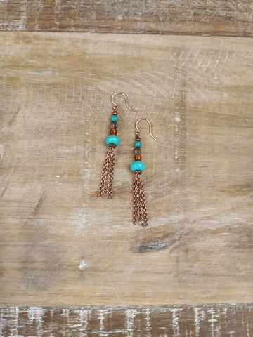 The Real Time Copper Chain Earrings
