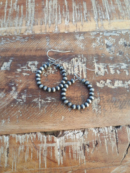 The Way There Faux Navajo Pearl Silver Earrings