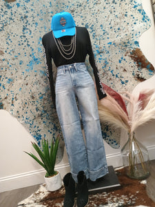 The Debbie High Rise Wide Leg Light Wash Jeans