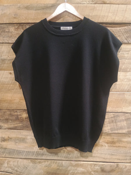 The Talk To Them Black Sweater Tank Top