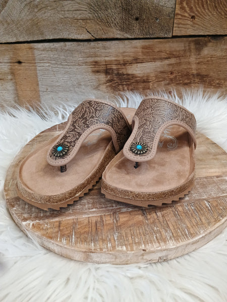 The Day Is Today Dark Tan Sandals