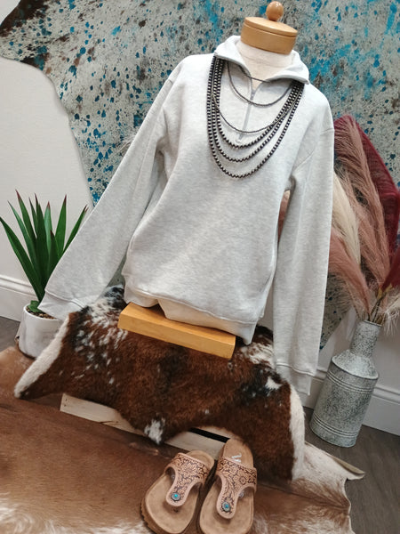 The MAMA Bold Grey Quarter Zip Sweatshirt