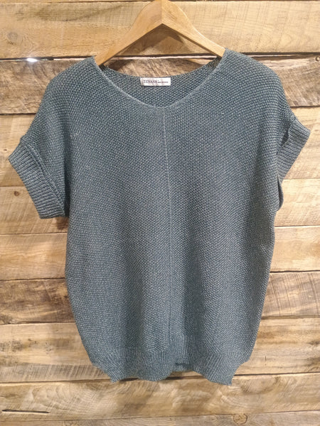The Talk To It Ash Jade Sweater Cuff Top