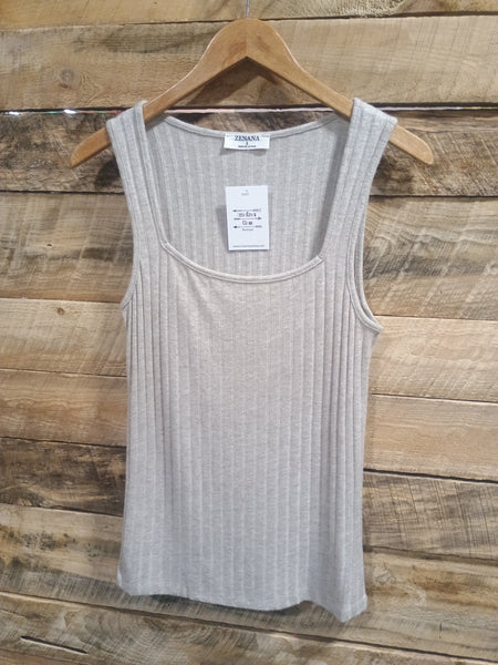 The Talk It Up Mocha Tank Top