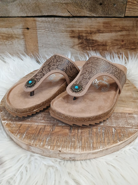 The Day Is Today Dark Tan Sandals