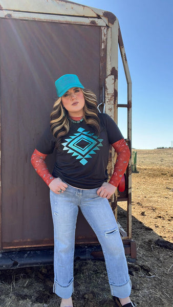 The Turquoise Aztec Espresso Tee