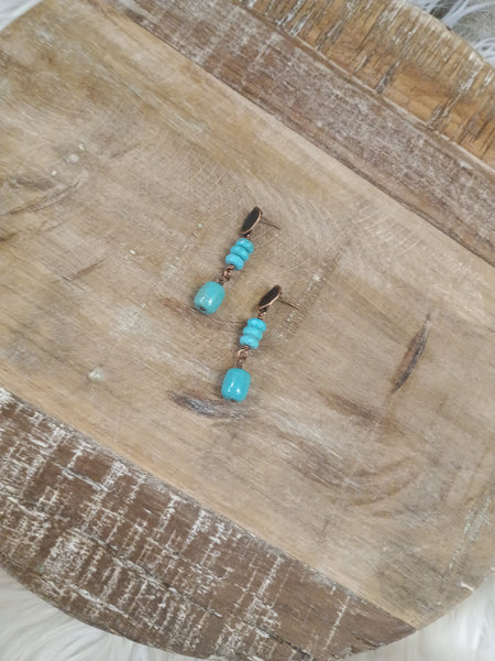 The Stacked Turquoise and Copper Earrings
