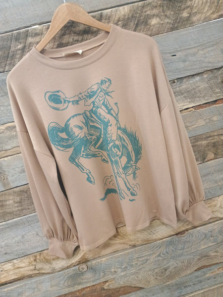 The Bucking Bronc Mocha Sweatshirt