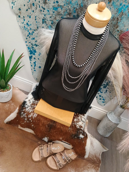 The Black Mesh Top
