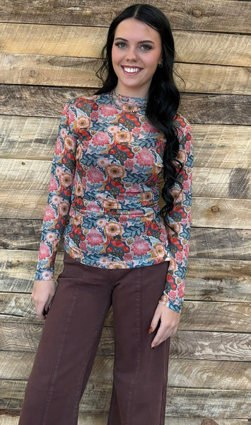The Vintage Poppy Mesh Top