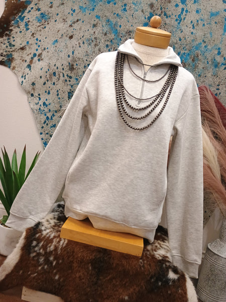 The MAMA Bold Grey Quarter Zip Sweatshirt