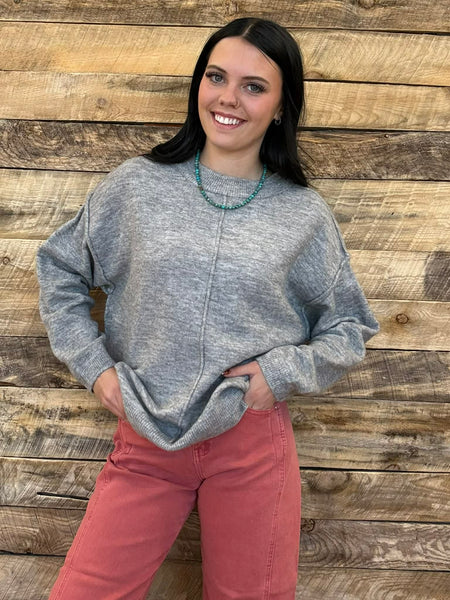 The Stop Here Heather Grey Sweater