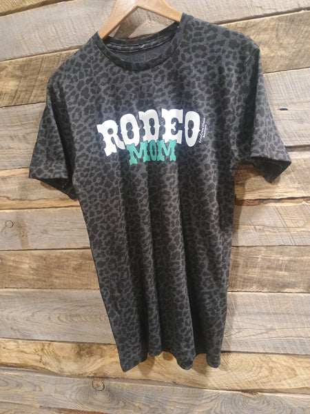The Rodeo Mom Leopard Black Tee