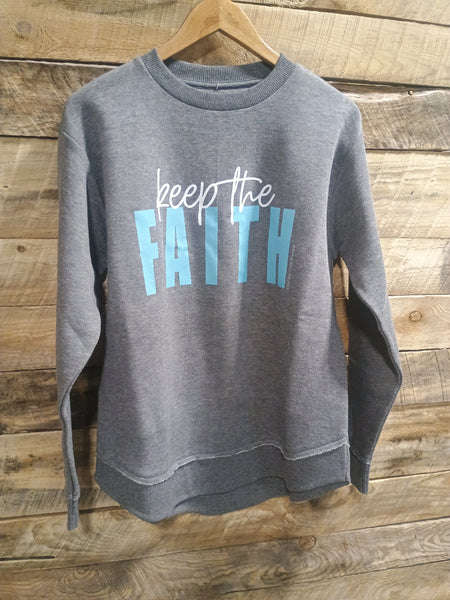 The Keep The Faith Perfect Cut Heathered Grey Sweatshirt