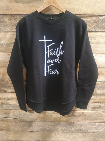 The Faith Over Fear Perfect Cut Black Sweatshirt