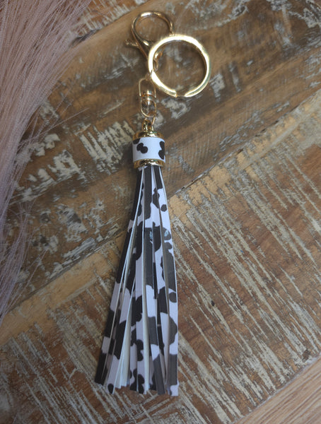 The Cowhide Tassel Keychain