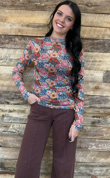 The Vintage Poppy Mesh Top