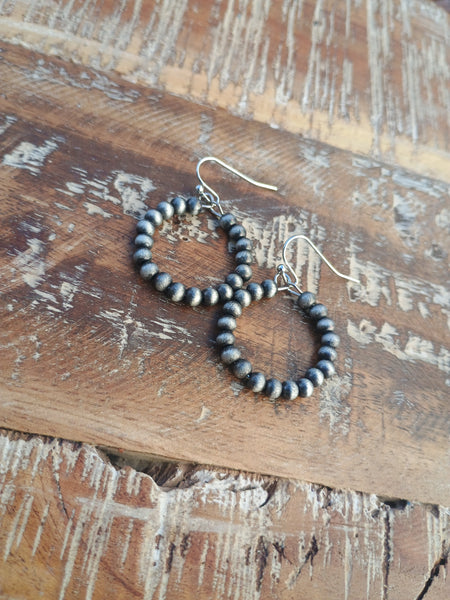 The Way There Faux Navajo Pearl Silver Earrings