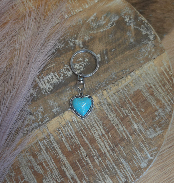 The Heart Turquoise Keychain