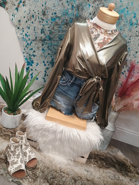The Fake Gold Bow Top