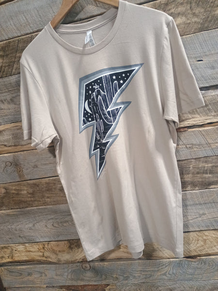The Desert Lightening Silver Creamy Grey Tee