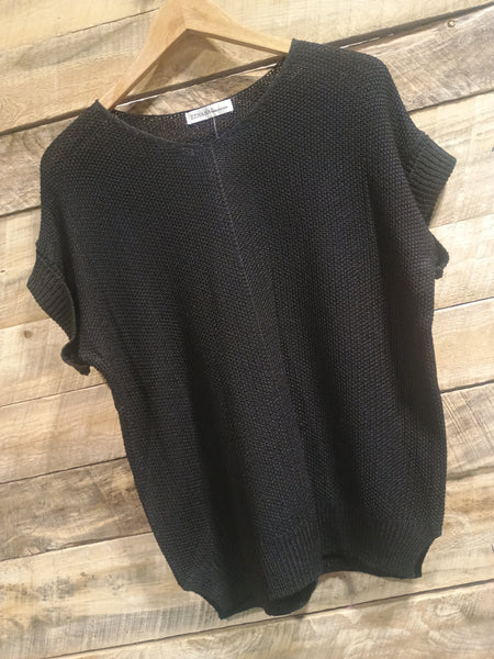 The Talk To It Black Sweater Cuff Top
