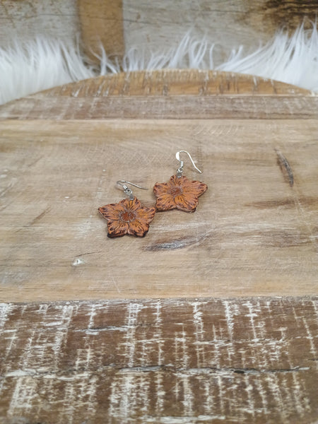 The Lilies Leather Earrings