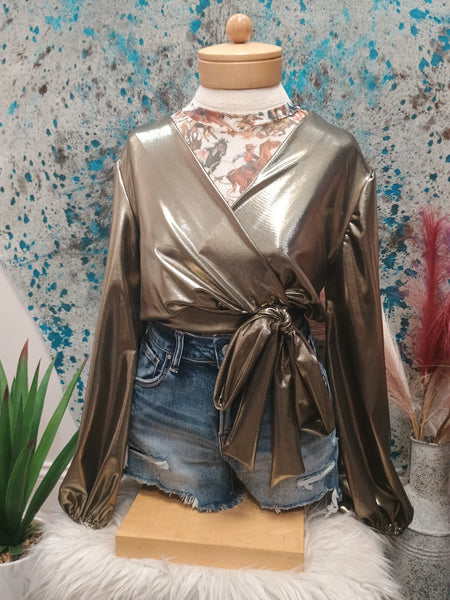 The Fake Gold Bow Top