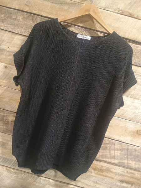 The Talk To It Black Sweater Cuff Top