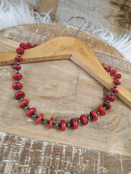 The Circle This Way Red Necklace
