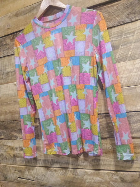 The Stars Multi Colored Mesh Top