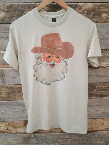 The Cowboy Santa Tan Tee