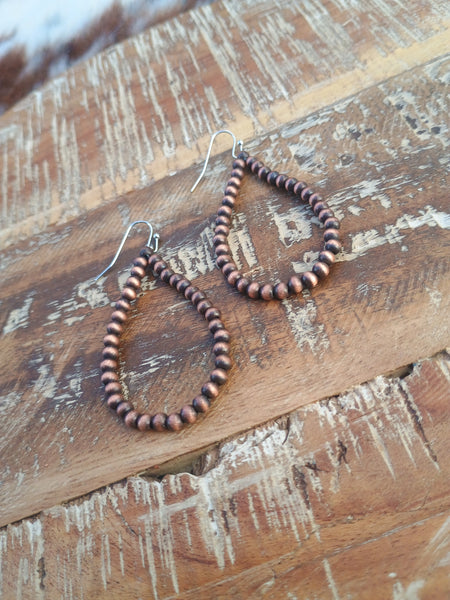 The Good Way Faux Navajo Pearl Copper Earrings