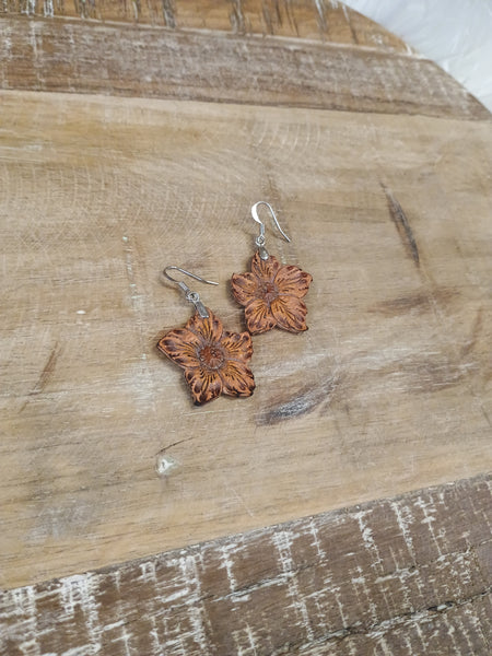 The Lilies Leather Earrings