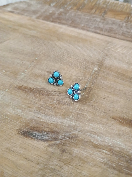 The Triple Threat Turquoise Stud Earrings