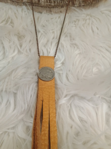 The Indian Nickel Head Leather Necklace