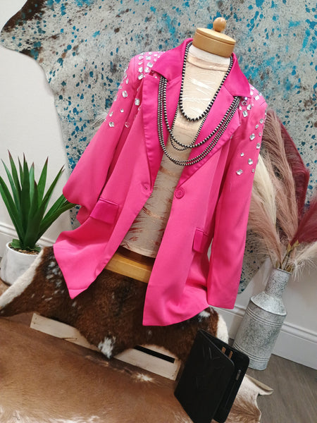 The Jewel Covered Bright Pink Blazer