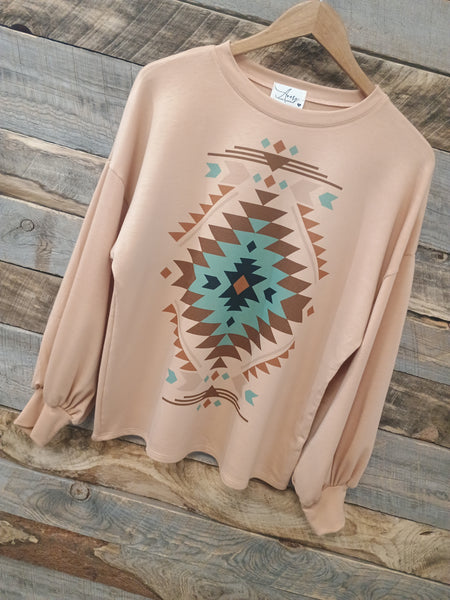 The Aztec Light Mocha Sweatshirt