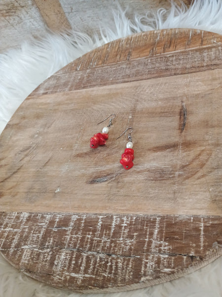 The Pearl and Red Earrings