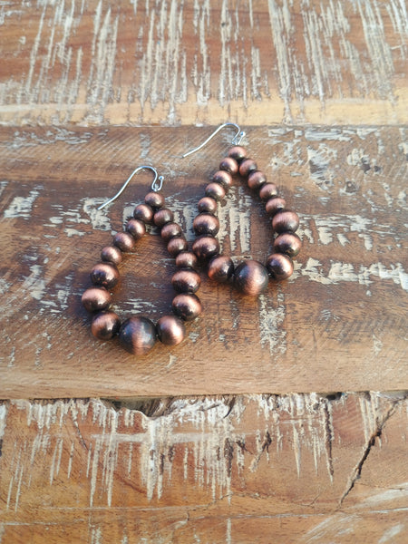 The There For Faux Navajo Pearl Copper Earrings