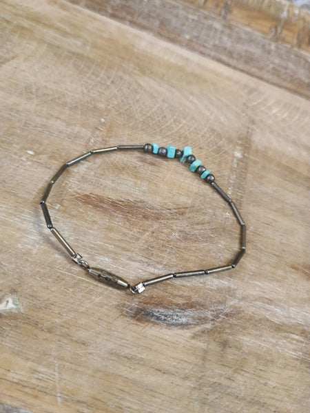 The Dainty Turquoise and Silver Bracelet