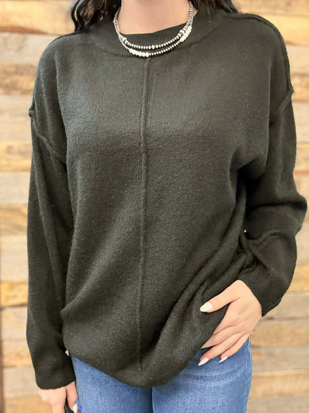 The Stop Here Black Sweater